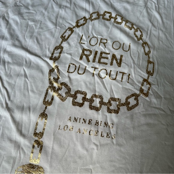 ANINE BING Ringo Tee Goldie Cream L (flaws) - Picture 4 of 8
